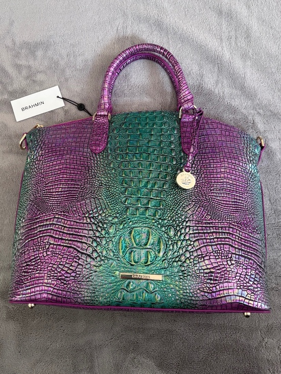 Brahmin Handbags - BRAHMIN Large Duxbury Hyacinth Ombre Mini Melbourne Leather Satchel Bag Purse
